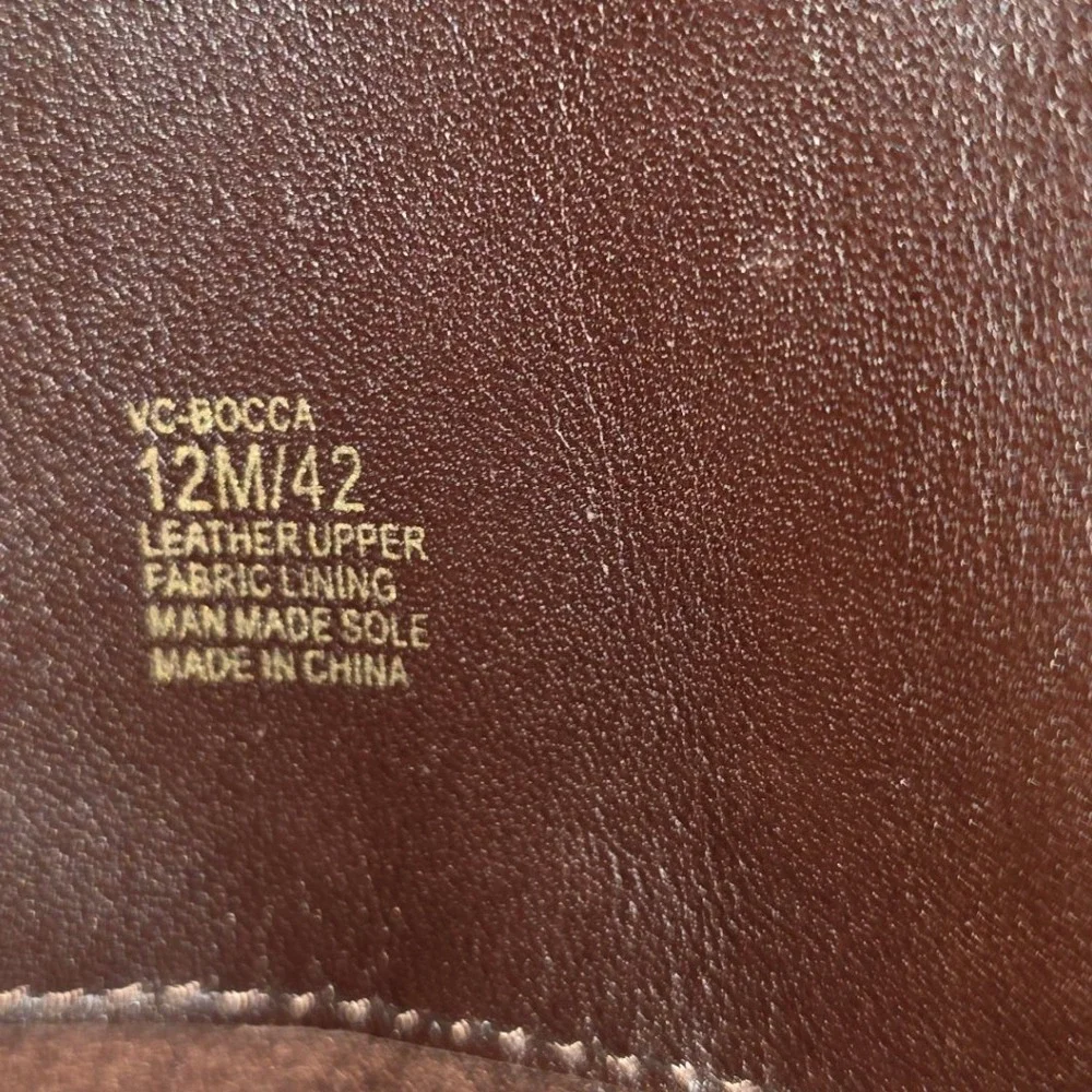 Vince‎ Camuto Over the Knee Leather Boots Cognac Brown Gold Buckle Womens 12 42